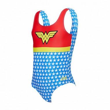 Zoggs - Girl's Wonder Woman Scoopback (Red/Yellow/Blue)